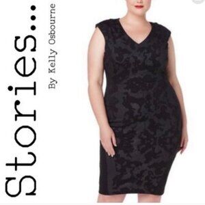 NWT Kelly Osbourne Stories Black Marbled Cocktail Dress